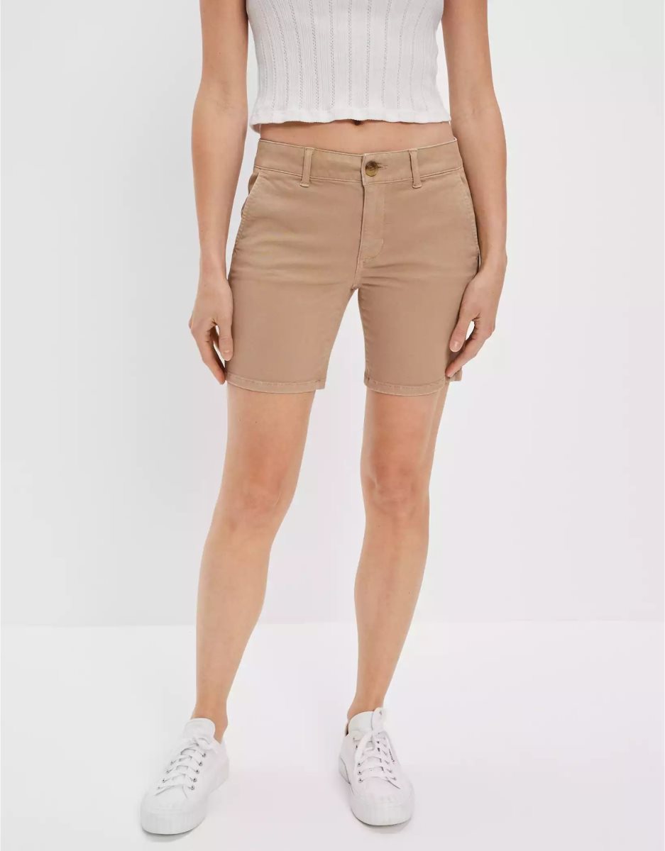 Shorts American Eagle AE Stretch Khaki Mince Bermuda Multicolore Femme | LQB-08127491